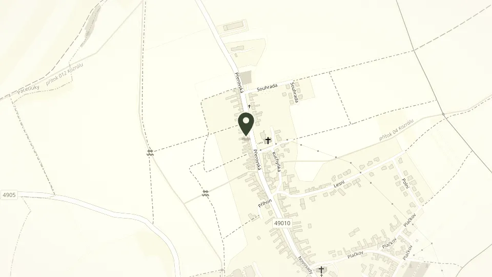 Mapa okolí pobočky Prusinovice